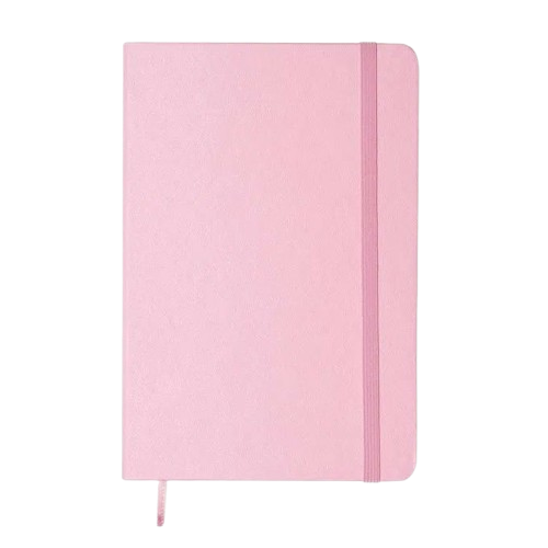 Closed pink notebook